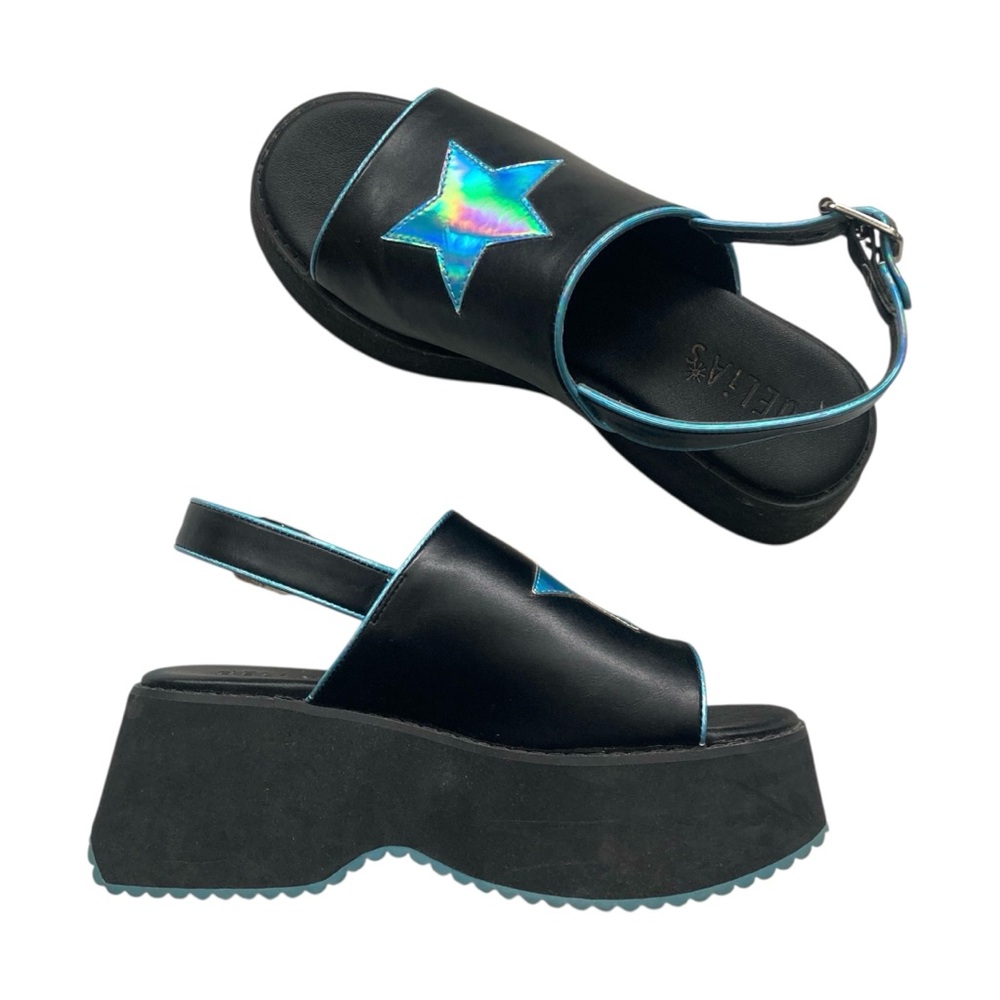 dELiA*s Holographic Star Platform Sandals ⭐️